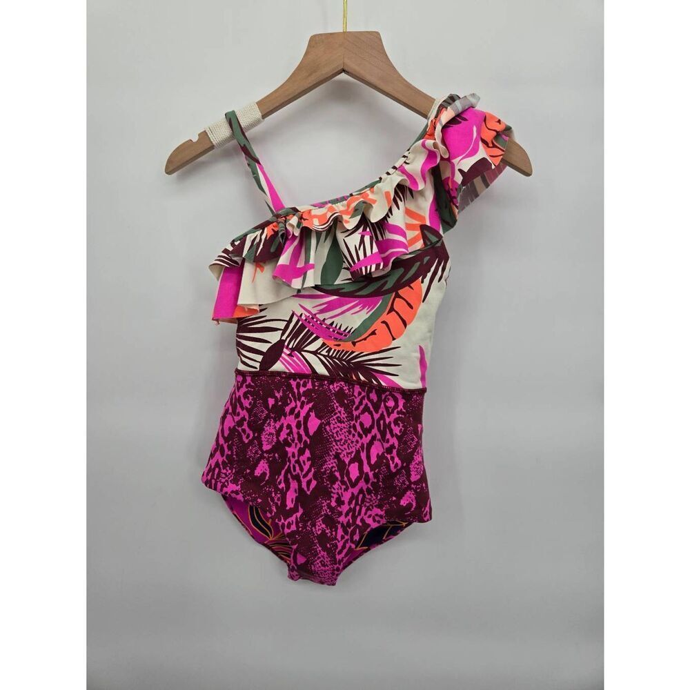 Maaji Ruffle Punch One Piece Swimsuit Size 6 Bathing Suit NWOT